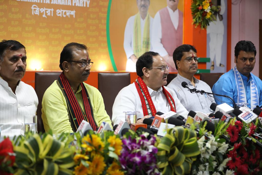 Bjp National President Shri Jp Nadda At Tripura Bjp State Office Agartala Tripura 8073